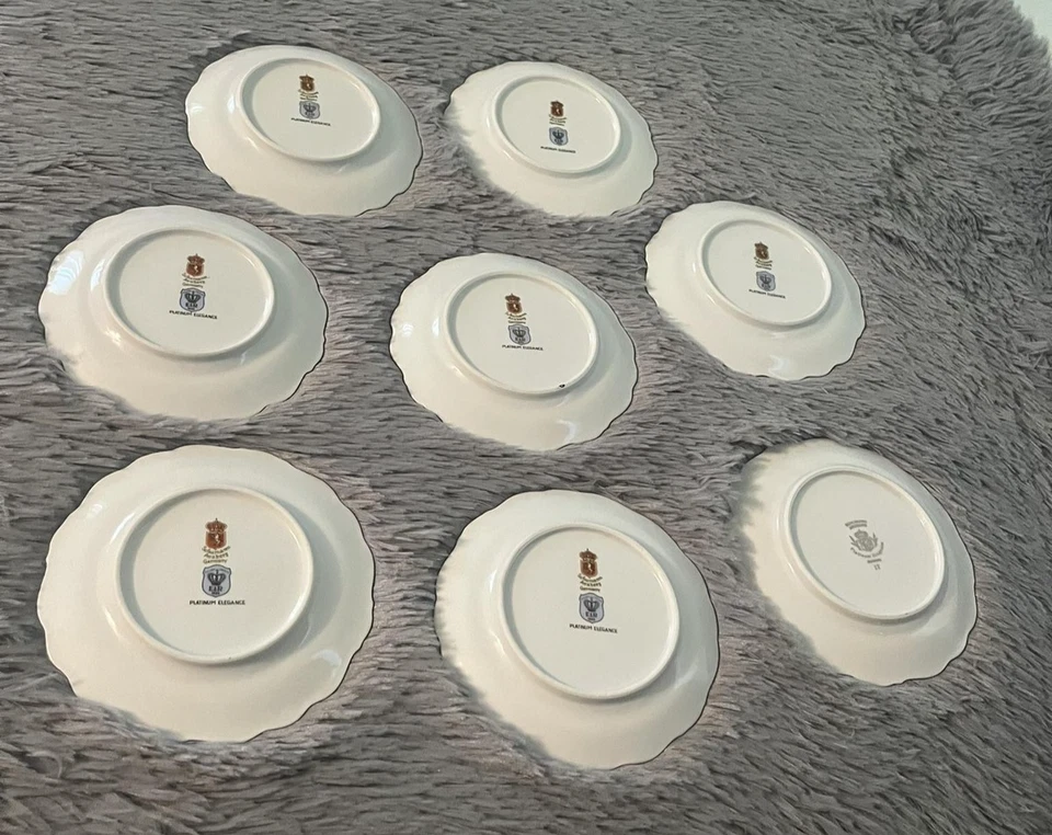 Schumann Arzberg Platinum Elegance Germany Porcelain Bread Plates Set of 8 - Image 4 of 4