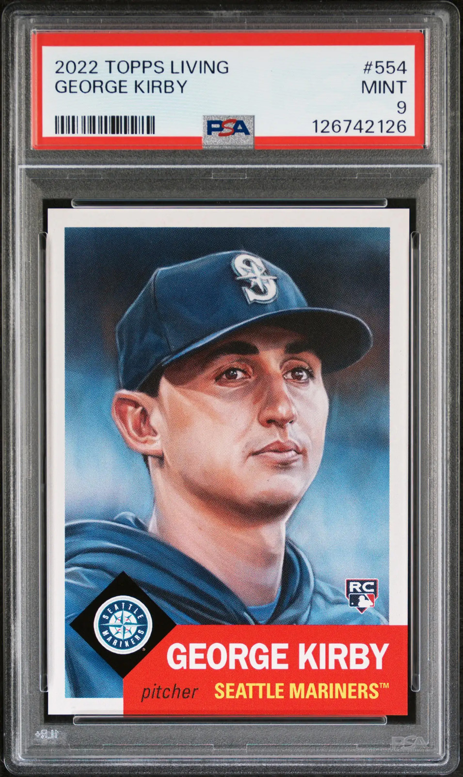 2022 Topps Living Set #554 George Kirby PSA 9 Mint RC Rookie 126742126