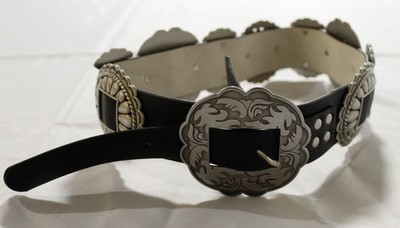 Cowhide and Conchos Women's Fully Packed Wide-Width Wester Belt CN6 Black S/M