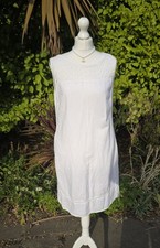 Kaleidoscope White Linen Blend Shift Dress Size 12 - Sleeveless Summer Dress