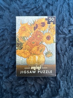 50-teiliges Miniaturpuzzle, Vincent van Goghs Sonnenblumen Malerei Neu in OVP
