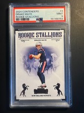 2024 Panini Contenders Rookie Stallions #4 Drake Maye RC Rookie Card PSA 9 Mint