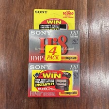 4-Pack Sony Digital8 Hi8 Blank Video Cassette Tapes - Factory Sealed