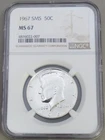 1967 50C Kennedy Half Dollar SMS NGC MS 67