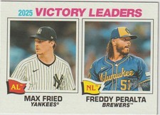 2026 TOPPS HERITAGE MAX FRIED / FREDDY PERALTA YANKEES #5 VICTORY LEADERS HOT!