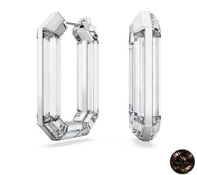 Swarovski Lucent Hoop Earrings Statement Octagonal Clear One Size Crystal