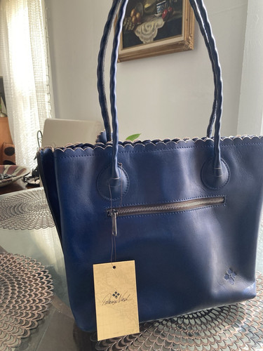 Patricia Nash Tooled Cut Out Leather Estella Tote In Cobalt NWT - Picture 4 of 15