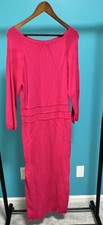 Gabrielle Union New York & Company Pink Knit Sweater Dress Long Sleeve Size L