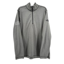 The North Face Tech 1/4 Zip Pullover Mens Large Gray Heathered Mock Neck Logo