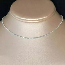 7Ct Round Cut Lab Created Diamond 14k White Gold Plated Tennis Necklace 18"