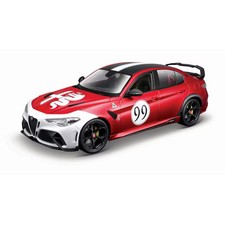 BUR11049-99 1/18 Alfa Romeo Giulia GTAm No.99 MT Red/White Diecast Mini Car