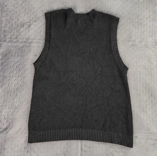 Malbon Golf Sweater Vest Knit Sleeveless Black Embroidered V Neck Men Medium image 7