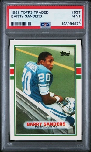 1989 Topps Traded Barry Sanders Rookie #83T PSA 9 Mint