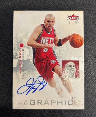 2007-08 Fleer Ultra Jason Kidd Autographic On Card Auto HOF  - See Damaged