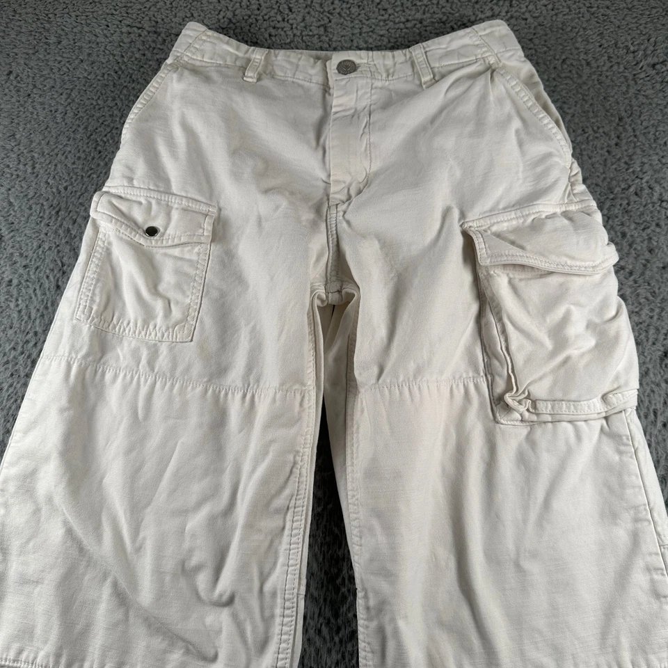 rag & bone Women's Cargo Paratrooper Pants 25 Optic White Cotton Pockets Flaw - Image 2 of 4