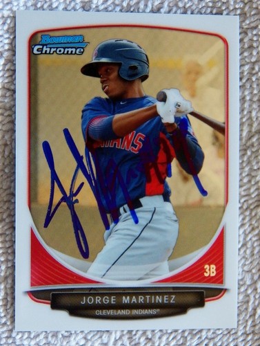 Cleveland Indians Jorge Martinez Signed 2013 Bowman Chrome Mini Card Auto