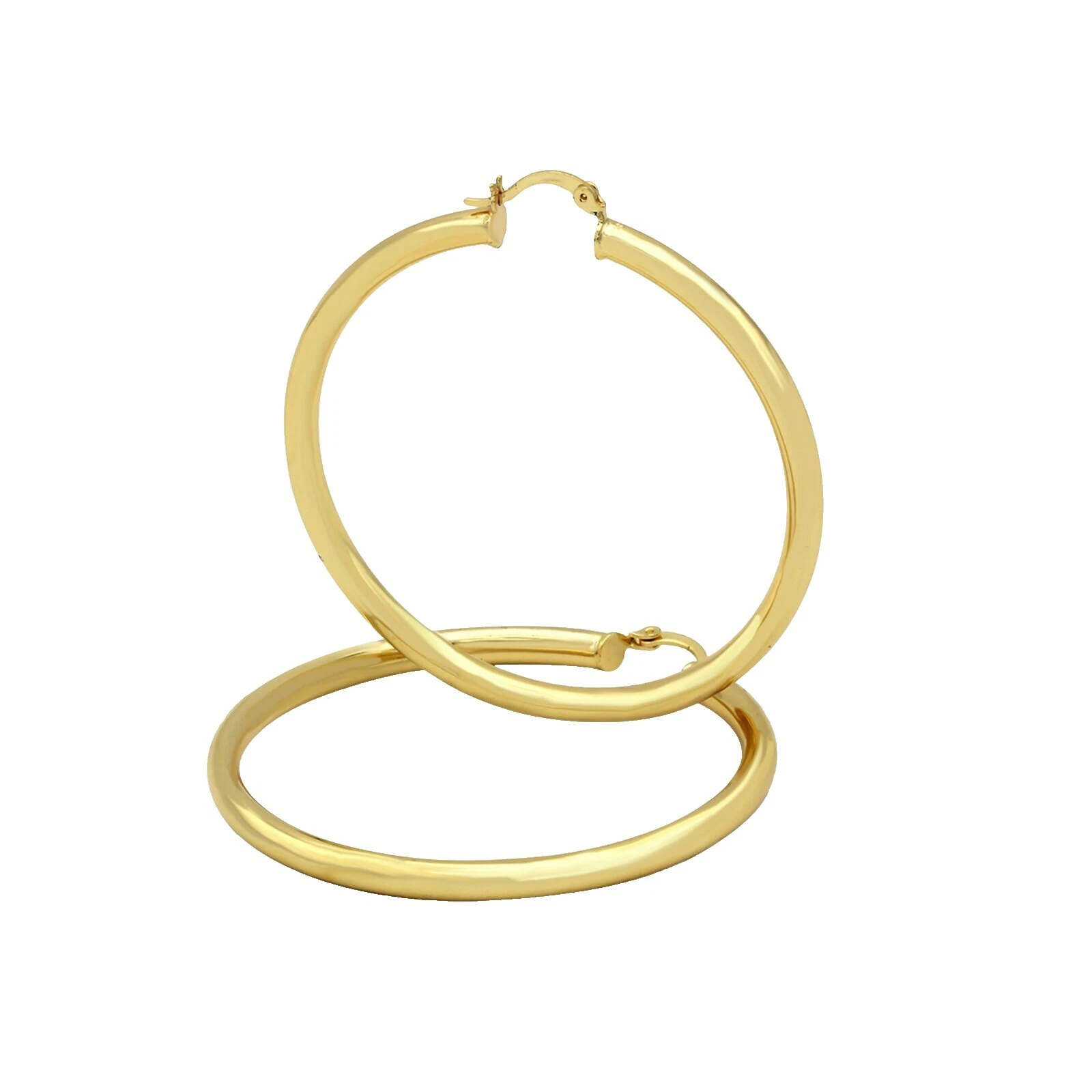 Brass Hoop Yellow Gold Filled Fashion Earrings