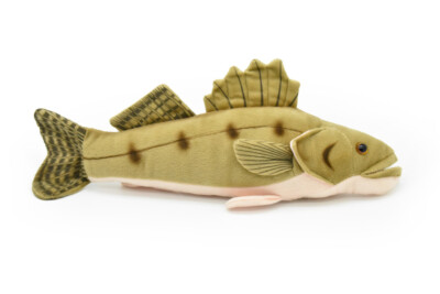 Plush  Walleye, Realistic Stuffed Fish, Soft, Toy, Pillow, Gift, 17'' F4085 BB54