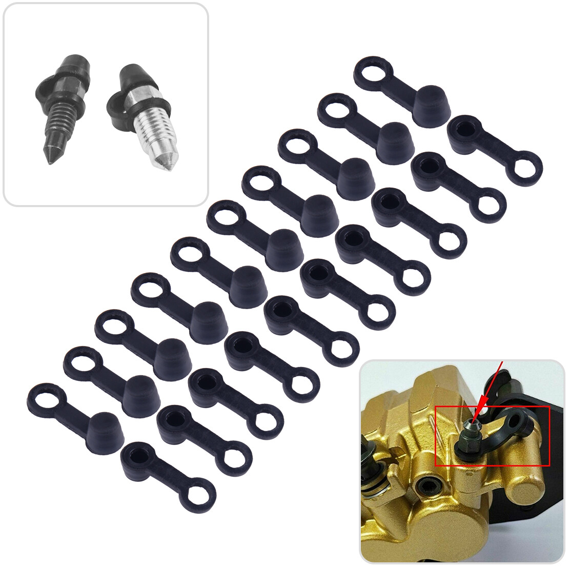 20Pcs 8mm Screw Dust Cap For Brake Calipers/Slave Cylinders/Zerk Grease