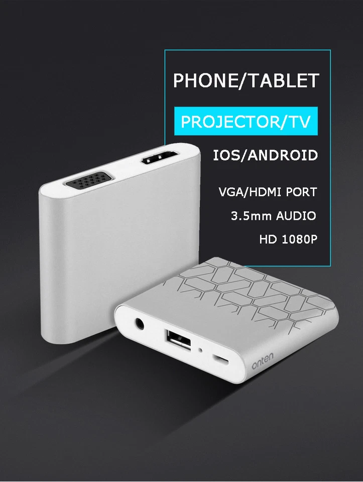 Metal Ezcast 1080P Screen Android IOS Phone to HDMI/VGA Adapter Convertor - Image 2 of 4