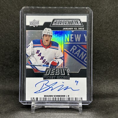2022-23 Credentials Debut Ticket Access Autograph Braden Schneider  /299