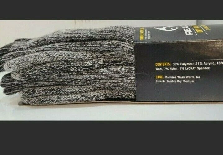 Realtree Dry Knit Thermal Heavyweight Socks 2-Pair Grey Size Medium - Image 3 of 4