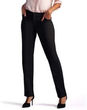Lee L74312 Womens Black Relaxed Fit All Day Straight Leg Pants Size 10 Long