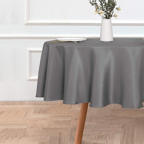 Round Tablecloth Water Resistant Polyester 60 Inch Spill Proof Washable Ideal... - Picture 4 of 9