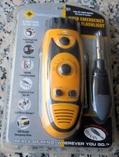 NEW SAFETY CROSS AUTO EMERGENCY FLASHLIGHT 6 Functions 1 Unit AM/FM Radio RARE 