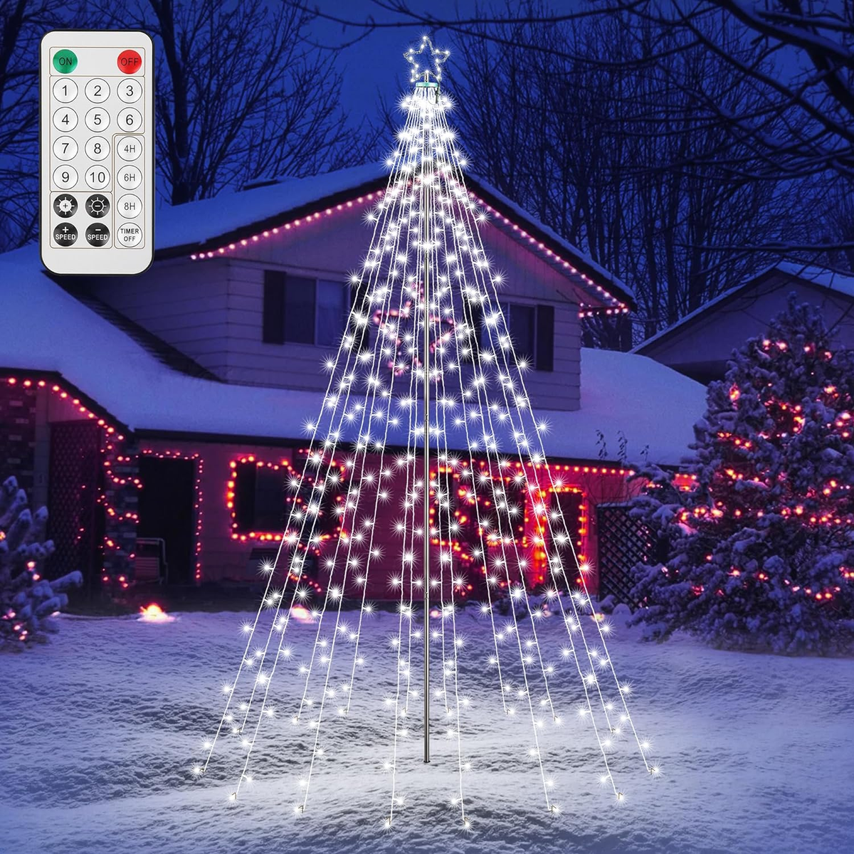 Fireworks Starburst Lights Outdoor Christmas Lights Outdoor Christmas Lights  Battery Operated LED Christmas Lights 8 Modes with Remote Control and Timer  for Outdoor Christmas Gardens GROOFOO, image size:1200x1200