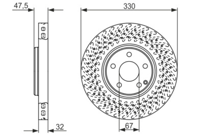 2 x BOSCH 0 986 479 334 Bremsscheibe für MERCEDES-BENZ