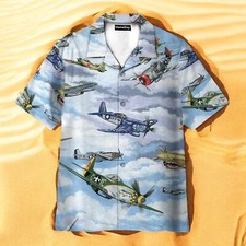 Planes Warbirds WW2 Fighters Planes Hawaiian Shirt