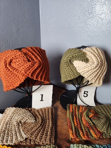 New Handmade Crochet Ribbed Headband Ear Warmers Fits Most - Picture 2 of 11