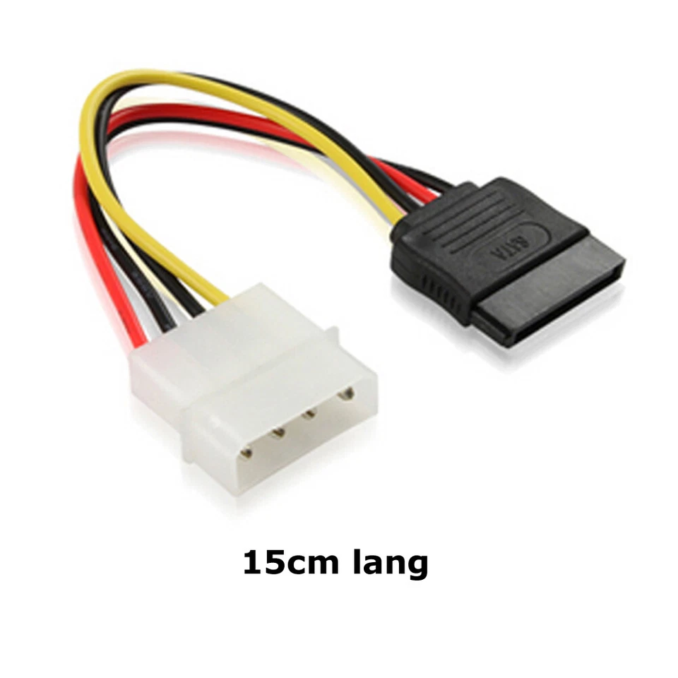 K32 Sata 3 Stromkabel Anschlusskabel 4pin Molex Stecker auf 15pin Sata Buchse - Bild 4 von 4