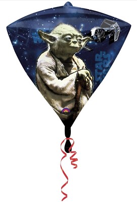 Star Wars Foil Balloon 4-Sided Diamondz Yoda Darth Vader Princess Leia Han Solo 