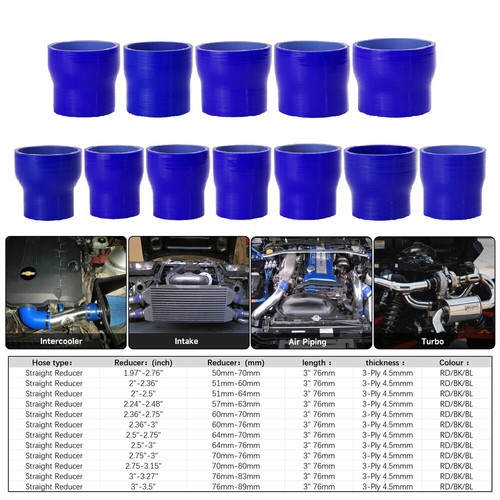 2.75" to 3.15" Straight Reducer Silicone Turbo Hose Coupler 70-80mm Length 3" BL - Picture 7 of 9