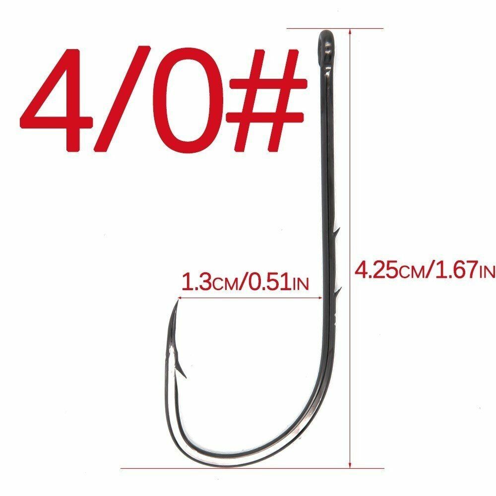50pcs/lot Long Shank Fishing Hook 16/0 High Sharp Barbed Offset Carbon Steel eBay