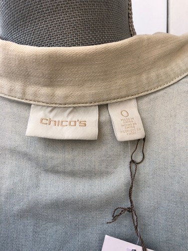 Chicos Women Denim Fringe Vest Boho Jean Jacket ๐๐ Blue Wash NWT Sz S - Picture 10 of 12