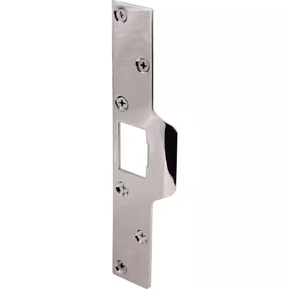 7-7/8 In. Chrome-plated Steel Maximum Security Latch Strike With 3 In. Long