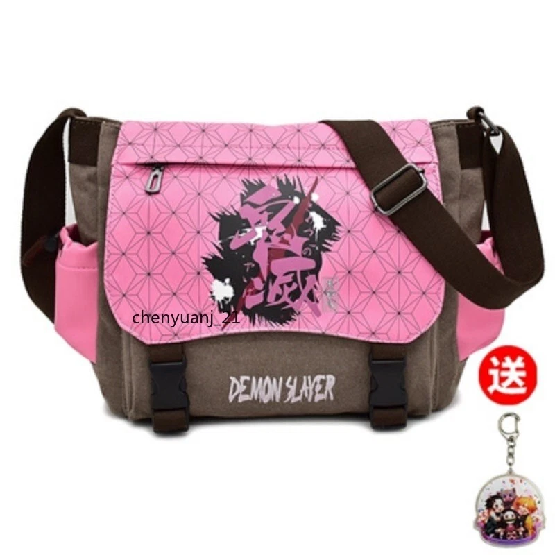 Demon Slayer Messenger Bag Canvas High Capacity Unisex Halloween Anime Crossbody - Image 3 of 4