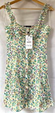 ZARA Women's Satin Feel Floral Print Dress Size UK S
