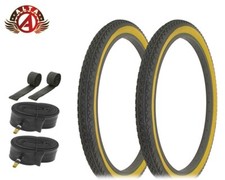 ALTA BICYCLE WIRE BEAD TIRE 24 x 2.125 BLACK/GUM HEAVY DUTY DIAMOND 6pc SET.