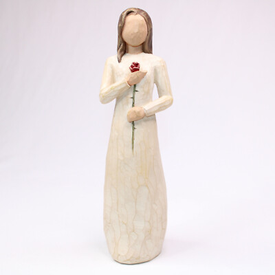 Vintage Willow Tree Figurine LOVE By Susan Lordi 2003 DEMDACO 9  Tall Red Rose