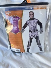 Boys Medium 8-10 Skeleton Costume New