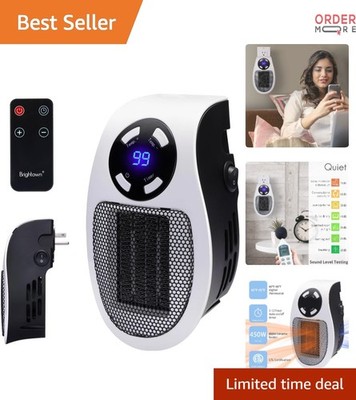 Wall Space Heater Portable Electric 450W Thermostat Timer