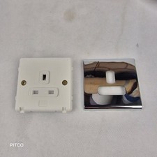 Deta Chrome 1 Gang 13A Unswitched UK Plug Socket Polished Faceplate