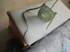Radley Grosvenor green leather crossbody bag.