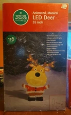 Winter Wonder Lane 35 Inch Deer With 116 Warm White LED Lights Animated Musical
