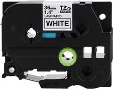 Genuine Brother TZe-M261 Black on Matte White 36mm 1 1/2" P-Touch Label Tape