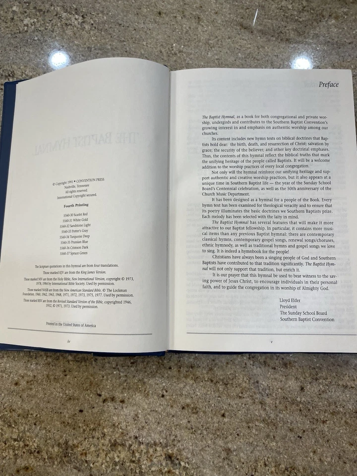 The Baptist Hymnal 1991 Prussian Blue Vinyl Cover Convention Press Nashville TN Foto 4 de 4